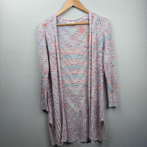 Hooked Up Womens Crochet Open Knit Beachy Cardigan Size M Boho Island Travel - Picture 1 of 16